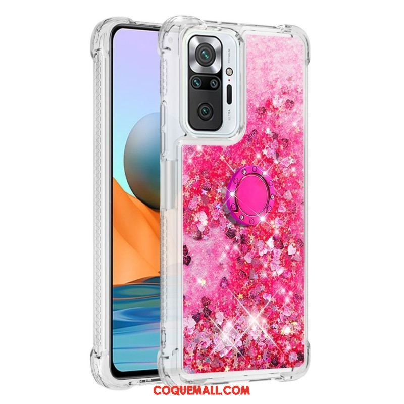 Coque Xiaomi Redmi Note 10 Pro Paillettes avec Anneau-Support