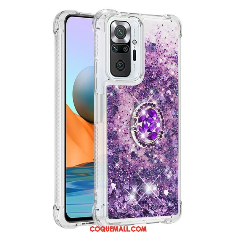 Coque Xiaomi Redmi Note 10 Pro Paillettes avec Anneau-Support