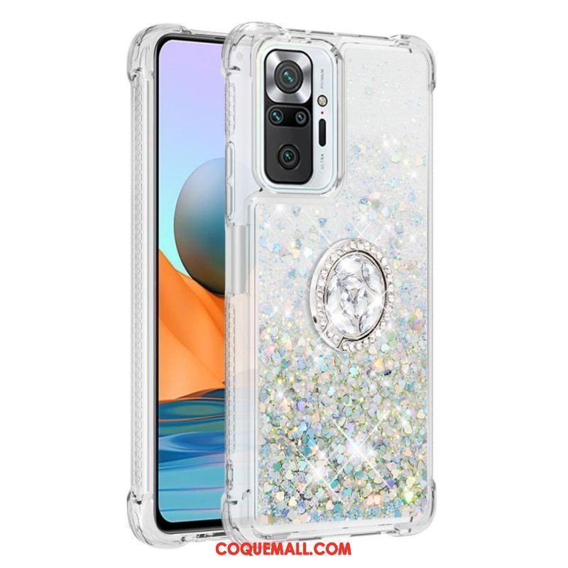 Coque Xiaomi Redmi Note 10 Pro Paillettes avec Anneau-Support