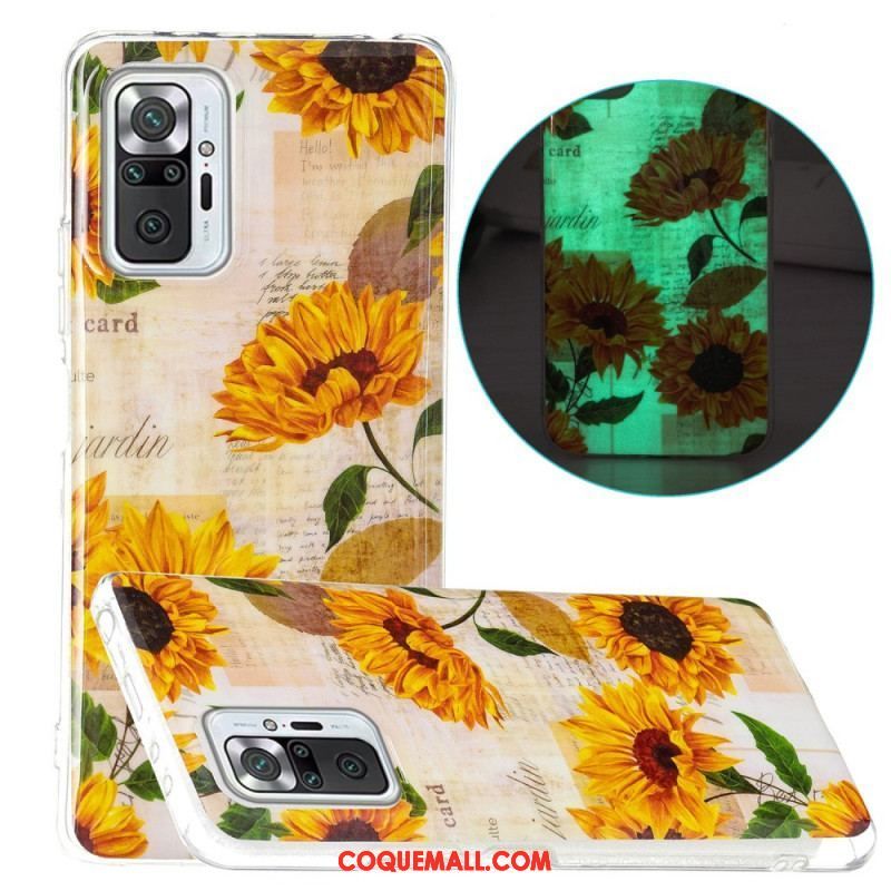 Coque Xiaomi Redmi Note 10 Pro Série Fleurs Fluorescentes