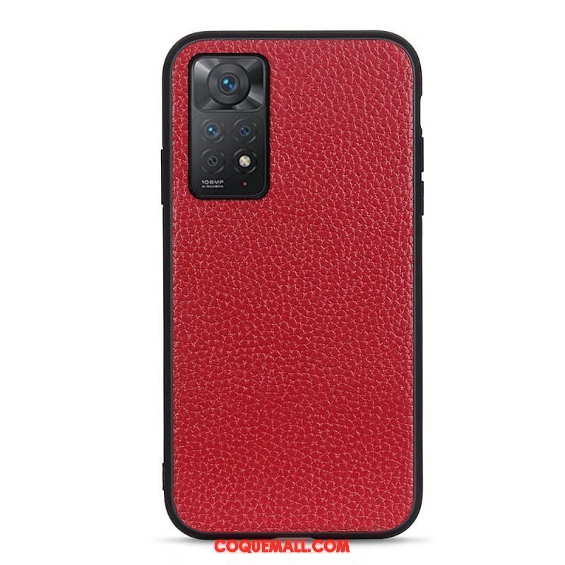 Coque Xiaomi Redmi Note 11 Pro / Note 11 Pro 5G Véritable Cuir Litchi