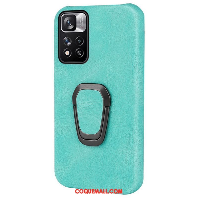 Coque Xiaomi Redmi Note 11 Pro Plus 5G Effet Cuir Anneau-Support