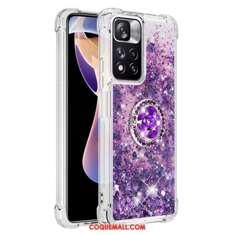 Coque Xiaomi Redmi Note 11 Pro Plus 5G Paillettes avec Anneau-Support