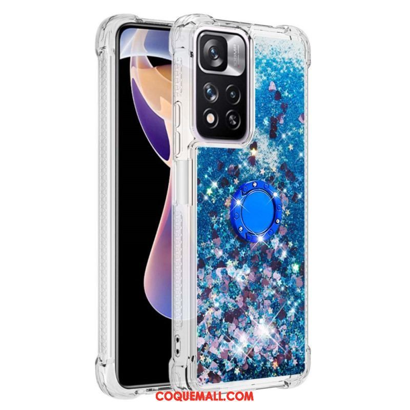 Coque Xiaomi Redmi Note 11 Pro Plus 5G Paillettes avec Anneau-Support