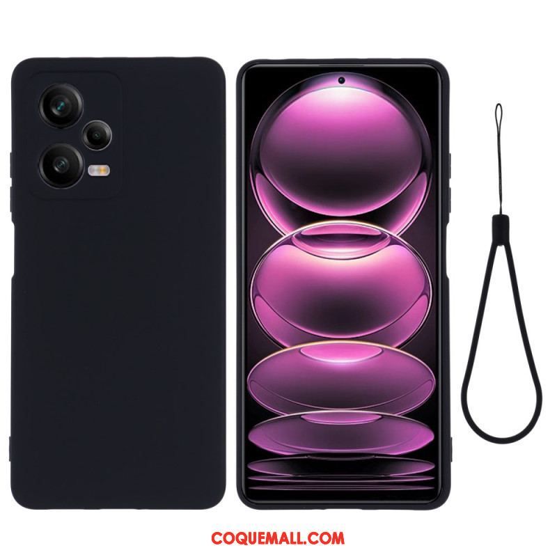 Coque Xiaomi Redmi Note 12 Pro Silicone Liquide avec Lanière