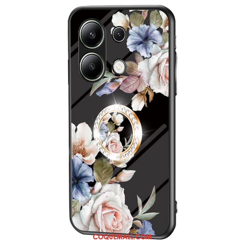 Coque Xiaomi Redmi Note 13 4G Anneau-Support Florale