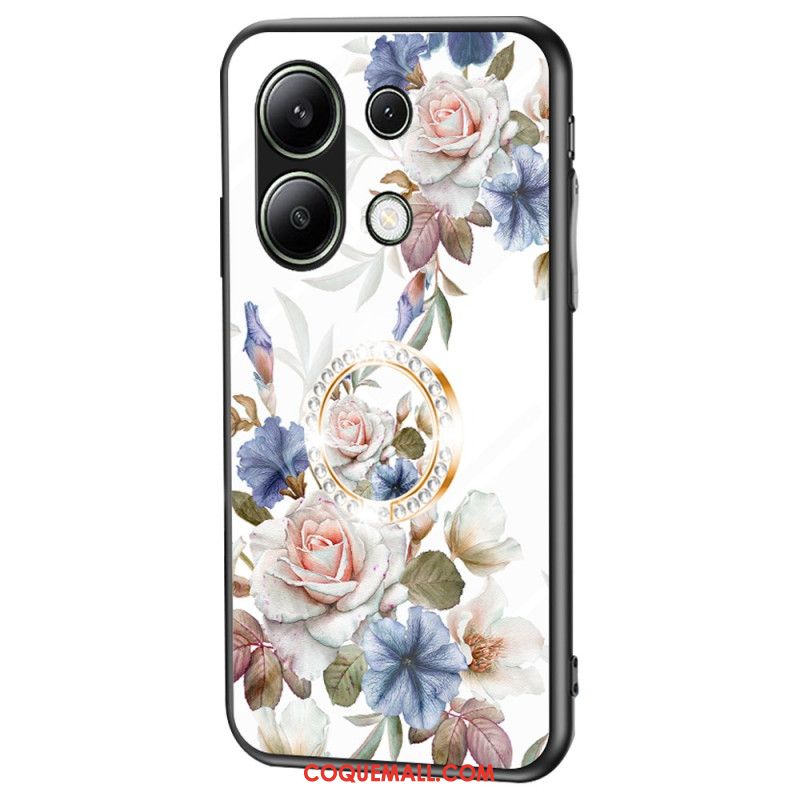 Coque Xiaomi Redmi Note 13 4G Anneau-Support Florale