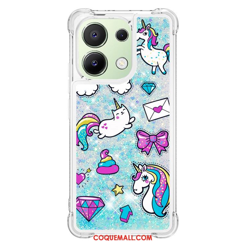 Coque Xiaomi Redmi Note 13 4G Paillettes Motif Cartoon