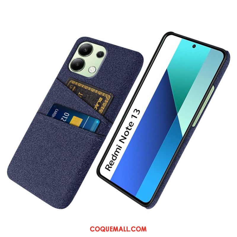 Coque Xiaomi Redmi Note 13 4G Tissu Porte-Cartes