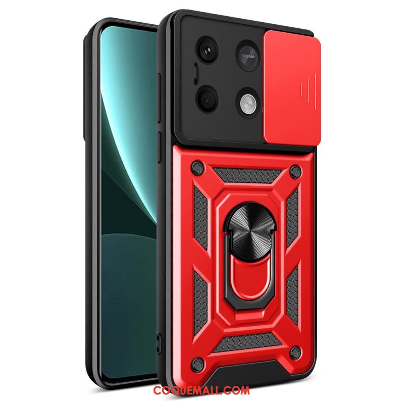 Coque Xiaomi Redmi Note 13 5G Anneau-Support et Protection Coulissante pour Objectif