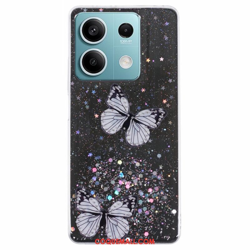 Coque Xiaomi Redmi Note 13 5G Paillettes Papillons