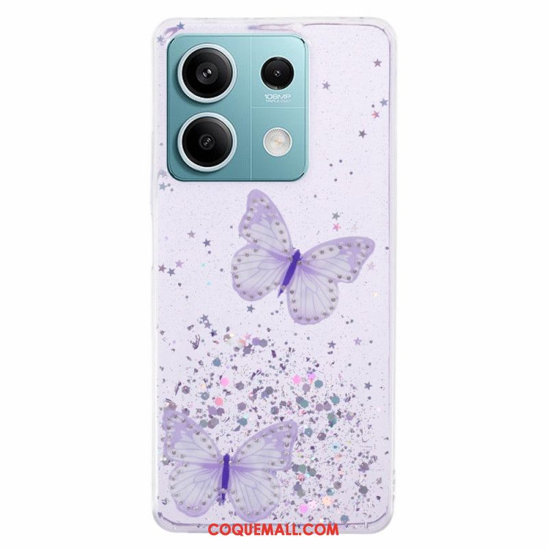 Coque Xiaomi Redmi Note 13 5G Paillettes Papillons