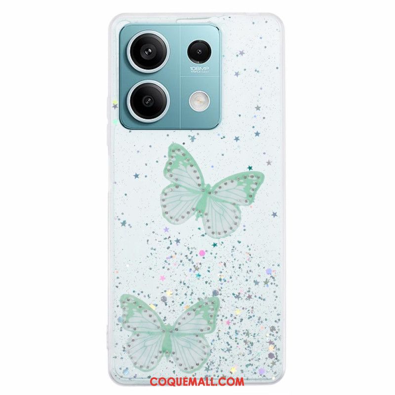 Coque Xiaomi Redmi Note 13 5G Paillettes Papillons