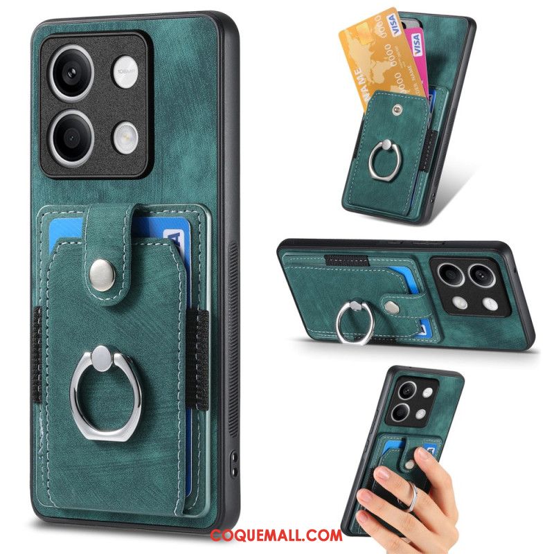 Coque Xiaomi Redmi Note 13 5G Porte-Cartes et Anneau Rotatif