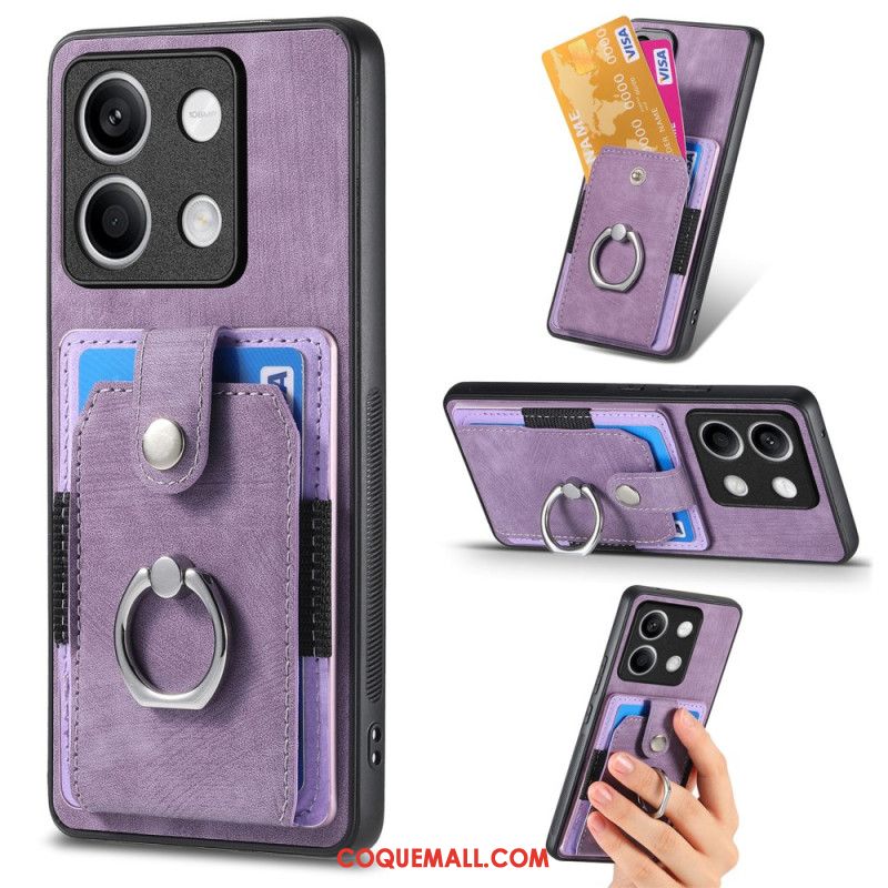 Coque Xiaomi Redmi Note 13 5G Porte-Cartes et Anneau Rotatif