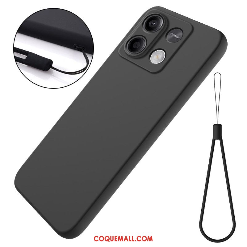 Coque Xiaomi Redmi Note 13 5G Silicone Liquide à Lanière