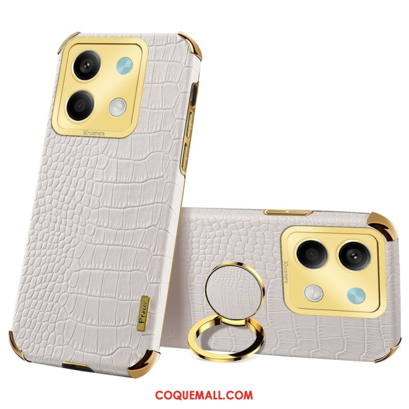 Coque Xiaomi Redmi Note 13 5G Style Crocodile avec Anneau de Support