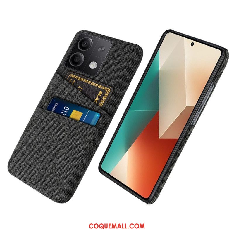 Coque Xiaomi Redmi Note 13 5G Tissu Double Porte-Cartes