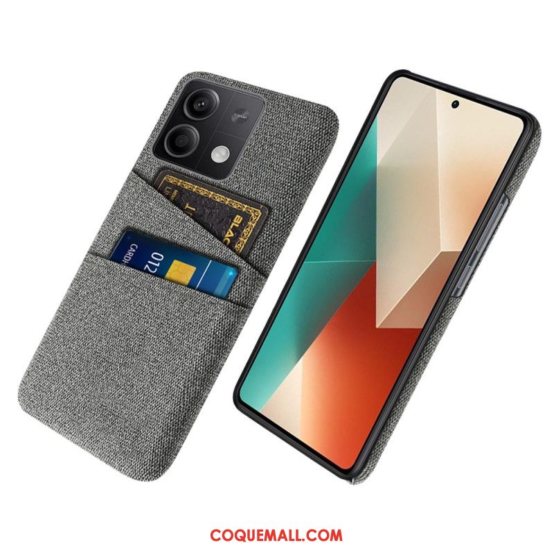 Coque Xiaomi Redmi Note 13 5G Tissu Double Porte-Cartes