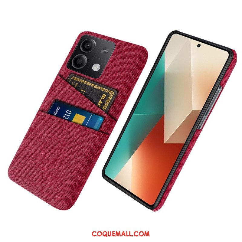 Coque Xiaomi Redmi Note 13 5G Tissu Double Porte-Cartes