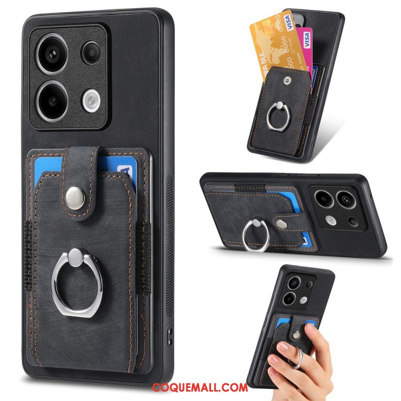 Coque Xiaomi Redmi Note 13 Pro 5G / Poco X6 5G Porte-Cartes et Anneau-Support