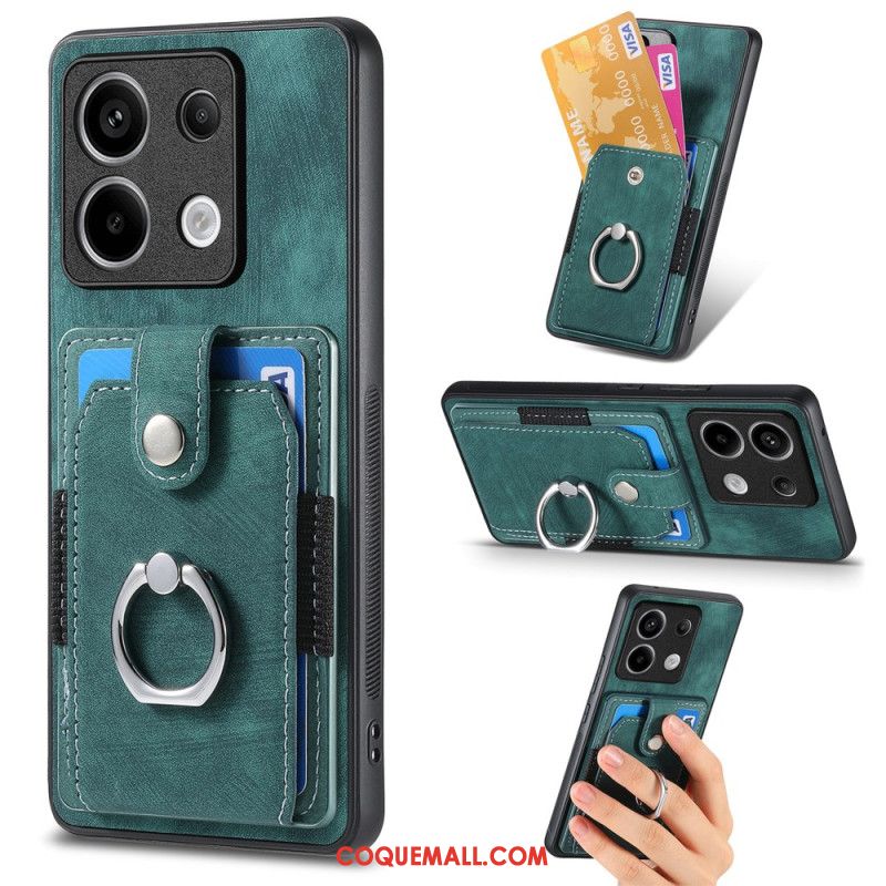 Coque Xiaomi Redmi Note 13 Pro 5G / Poco X6 5G Porte-Cartes et Anneau-Support