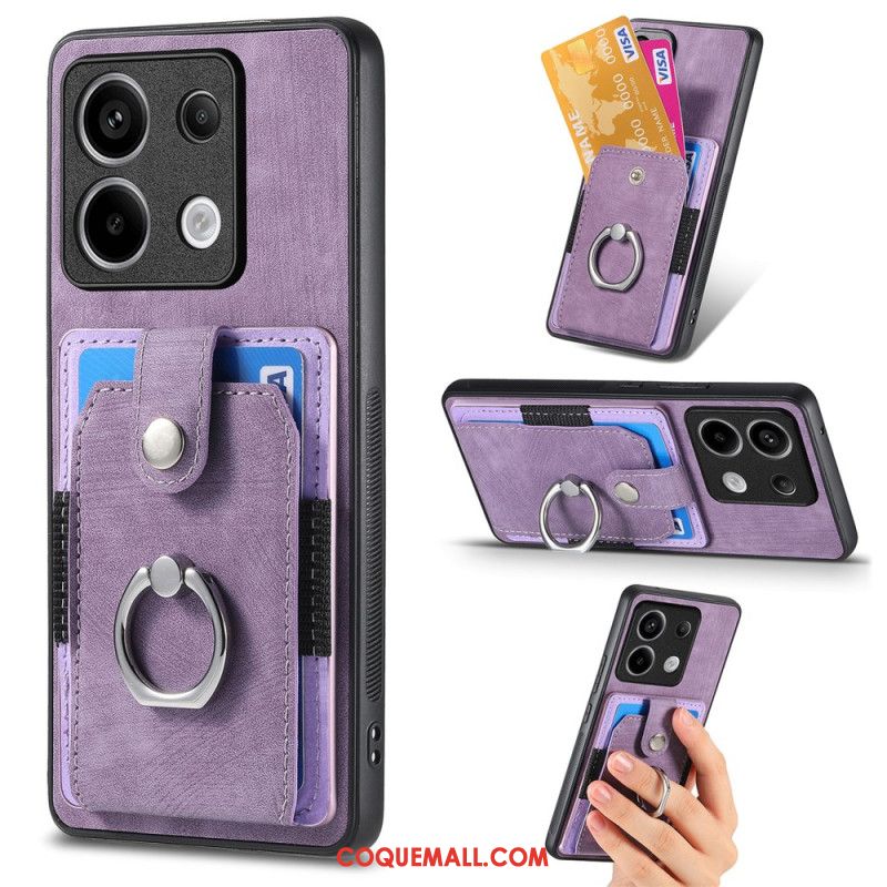 Coque Xiaomi Redmi Note 13 Pro 5G / Poco X6 5G Porte-Cartes et Anneau-Support