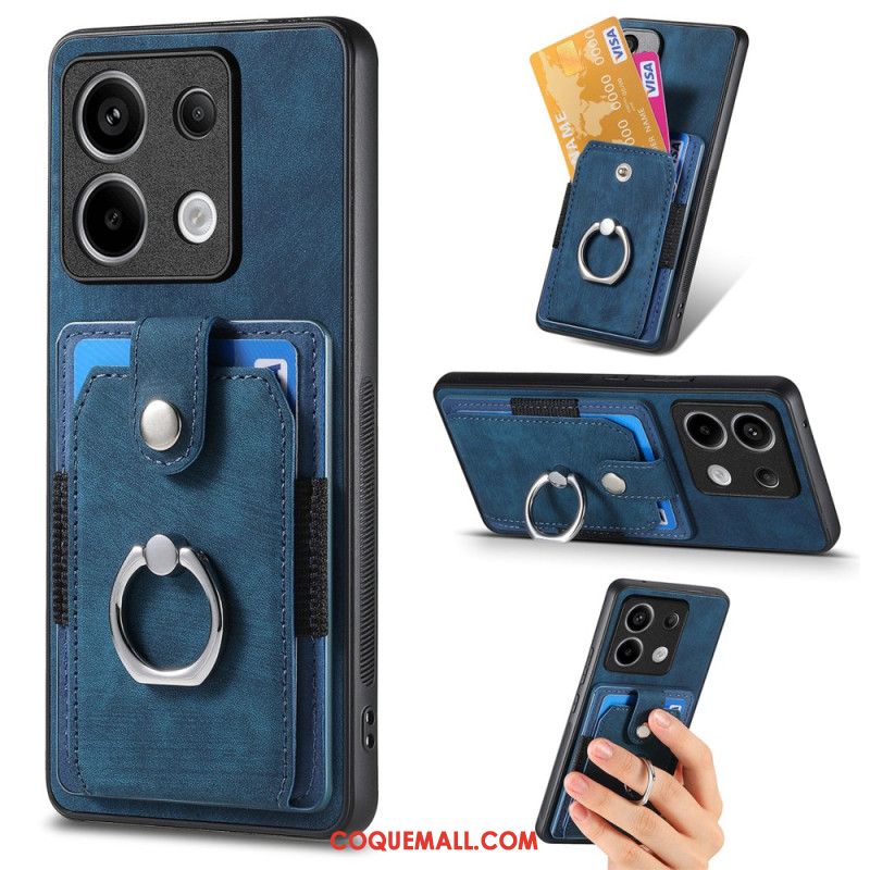 Coque Xiaomi Redmi Note 13 Pro 5G / Poco X6 5G Porte-Cartes et Anneau-Support