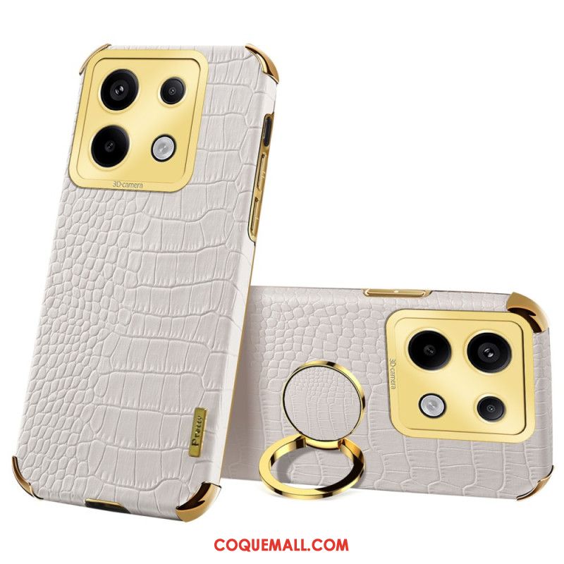 Coque Xiaomi Redmi Note 13 Pro 5G / Poco X6 5G Style Crocodile avec Anneau-Support