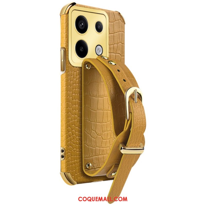 Coque Xiaomi Redmi Note 13 Pro 5G / Poco X6 5G Style Crocodile avec bracelet