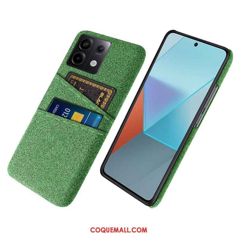 Coque Xiaomi Redmi Note 13 Pro 5G / Poco X6 5G Tissu Double Porte-Cartes