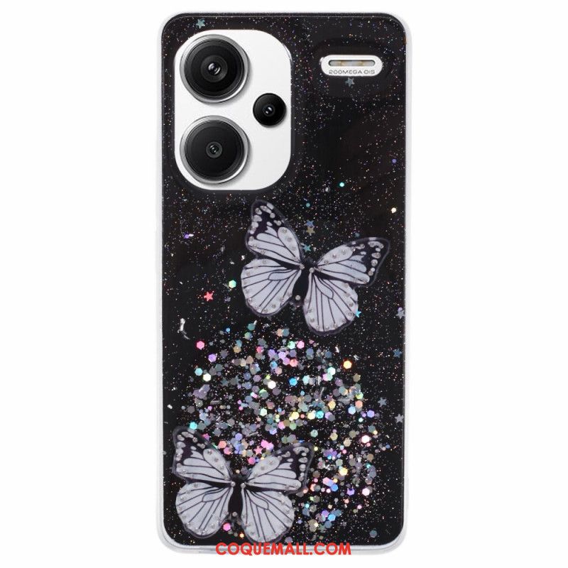 Coque Xiaomi Redmi Note 13 Pro Plus 5G Papillons Paillettes