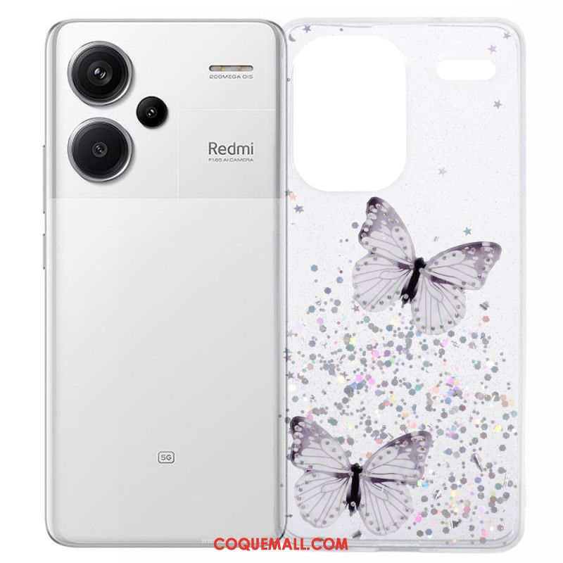 Coque Xiaomi Redmi Note 13 Pro Plus 5G Papillons Paillettes