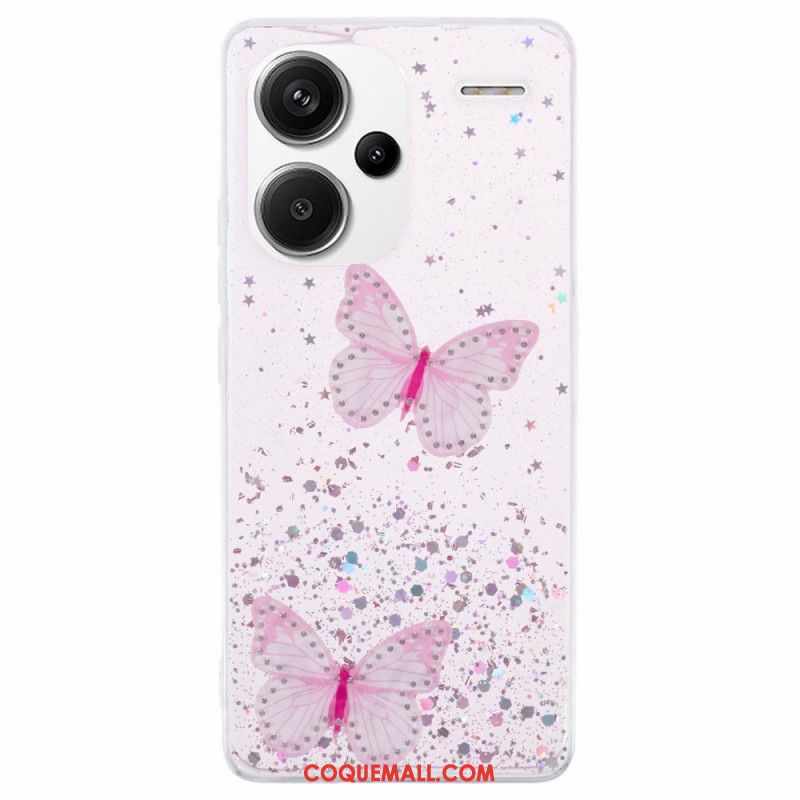 Coque Xiaomi Redmi Note 13 Pro Plus 5G Papillons Paillettes