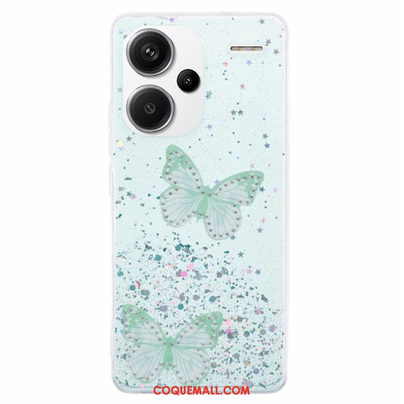 Coque Xiaomi Redmi Note 13 Pro Plus 5G Papillons Paillettes