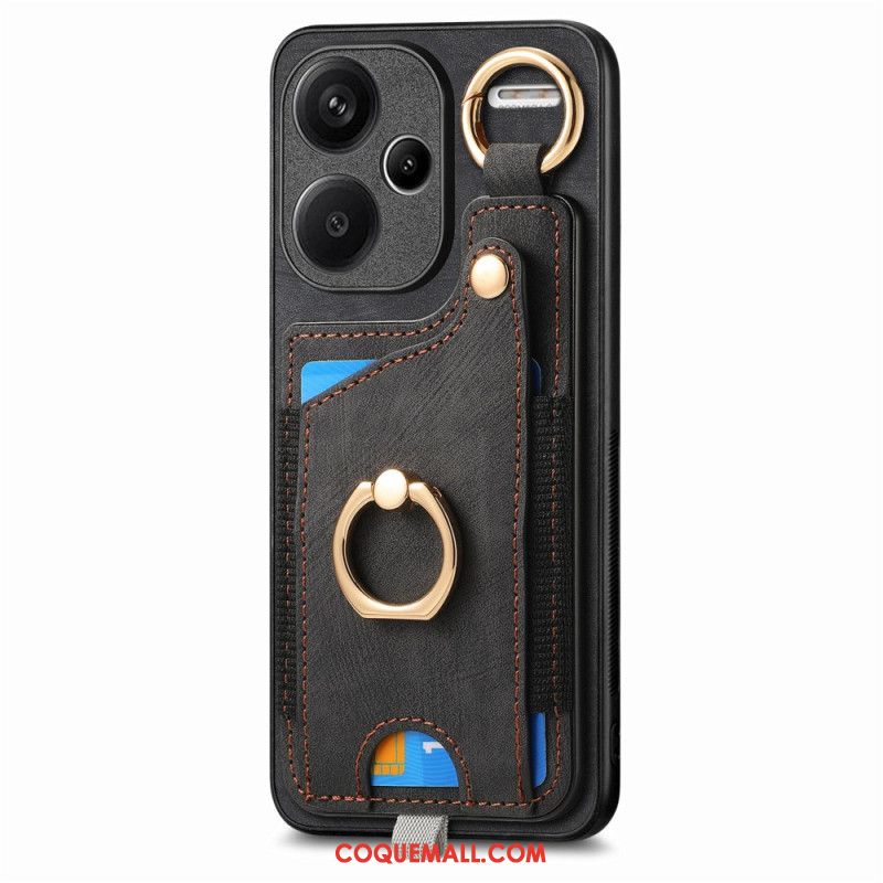 Coque Xiaomi Redmi Note 13 Pro Plus 5G Porte-Cartes et Anneau Rotatif