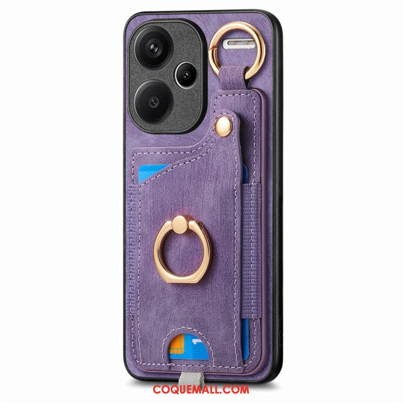 Coque Xiaomi Redmi Note 13 Pro Plus 5G Porte-Cartes et Anneau Rotatif