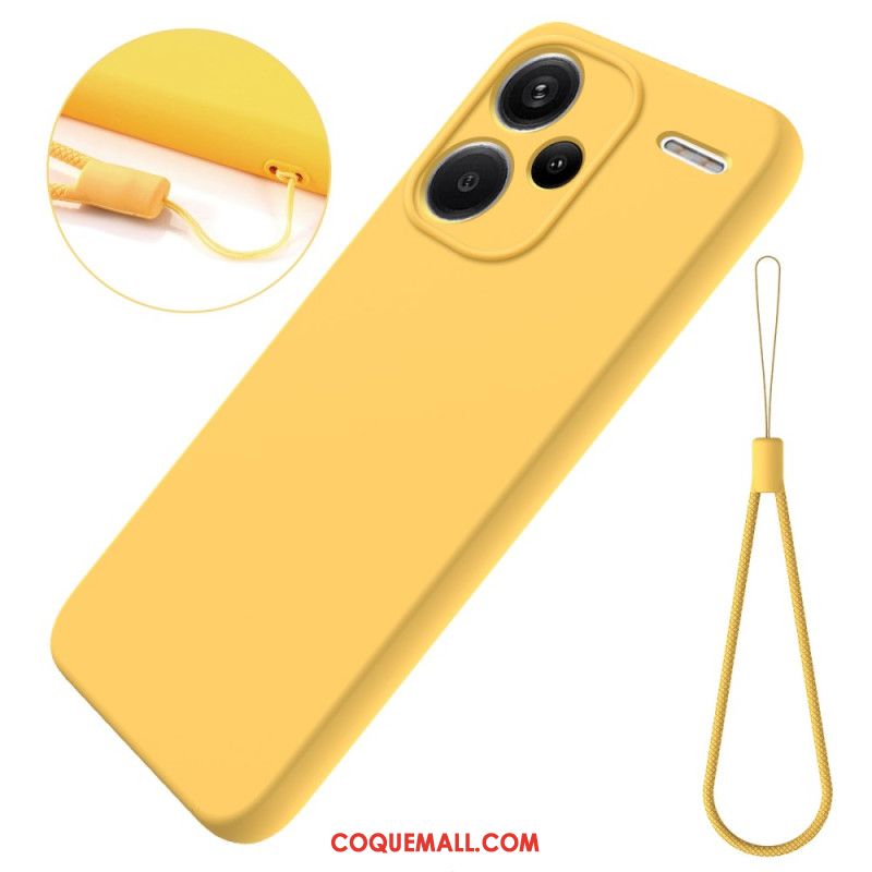 Coque Xiaomi Redmi Note 13 Pro Plus 5G Silicone Liquide à Lanière