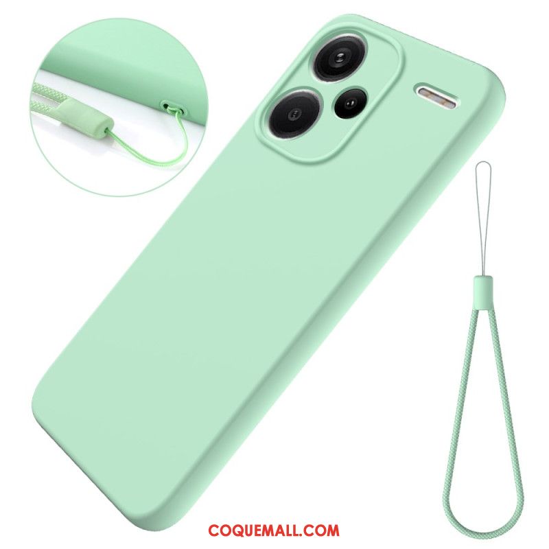 Coque Xiaomi Redmi Note 13 Pro Plus 5G Silicone Liquide à Lanière