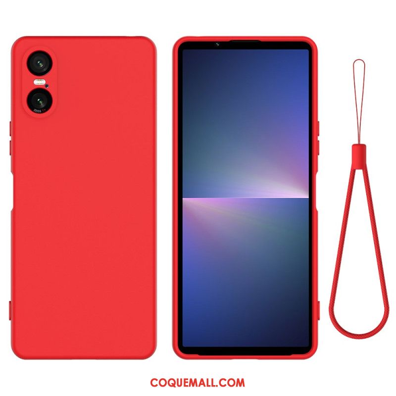 Coque Xperia 10 VI Silicone Liquide à Lanière