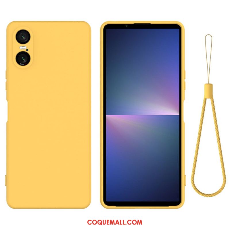 Coque Xperia 10 VI Silicone Liquide à Lanière