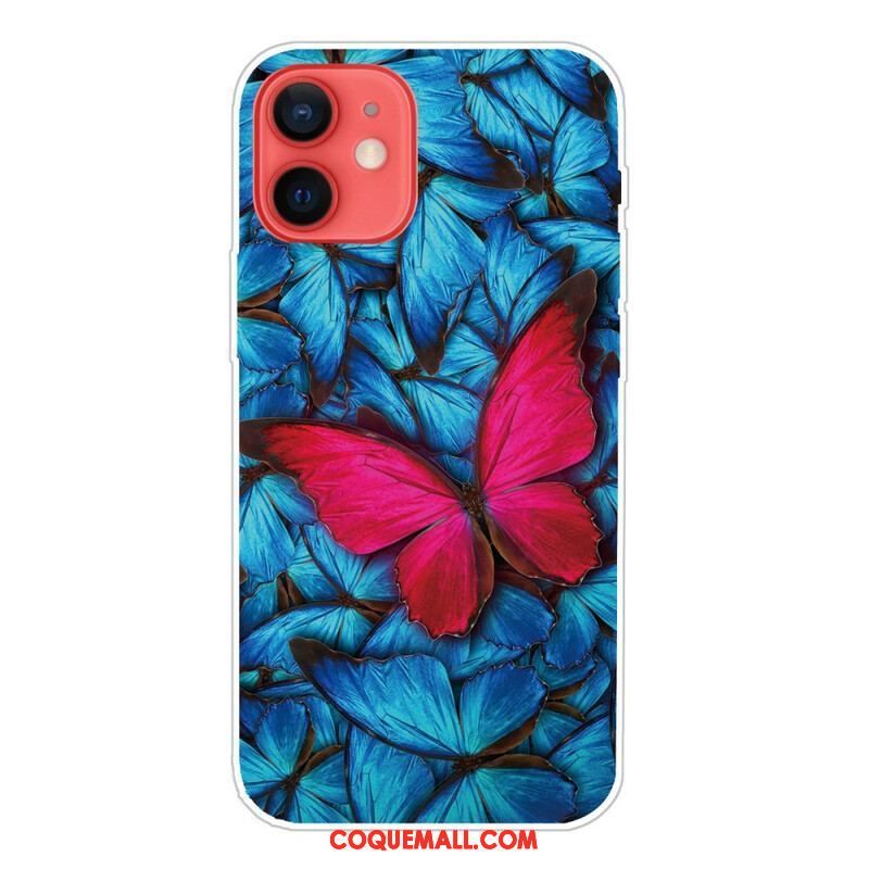 Coque iPhone 13 Mini Flexible Papillons