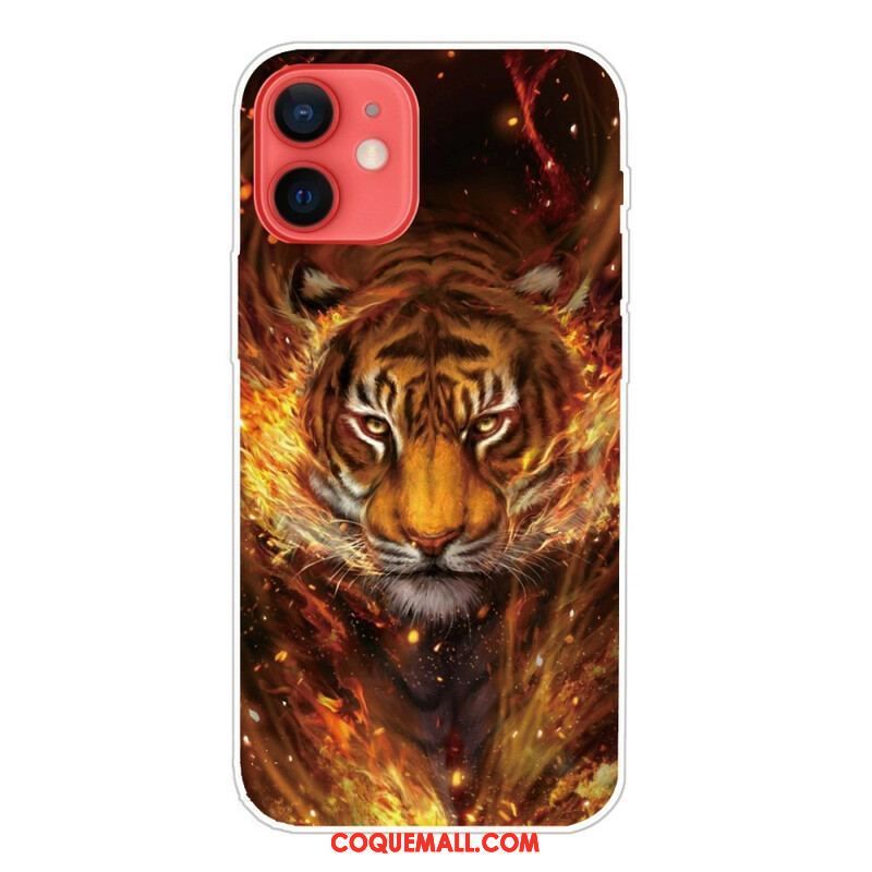 Coque iPhone 13 Mini Flexible Tigre