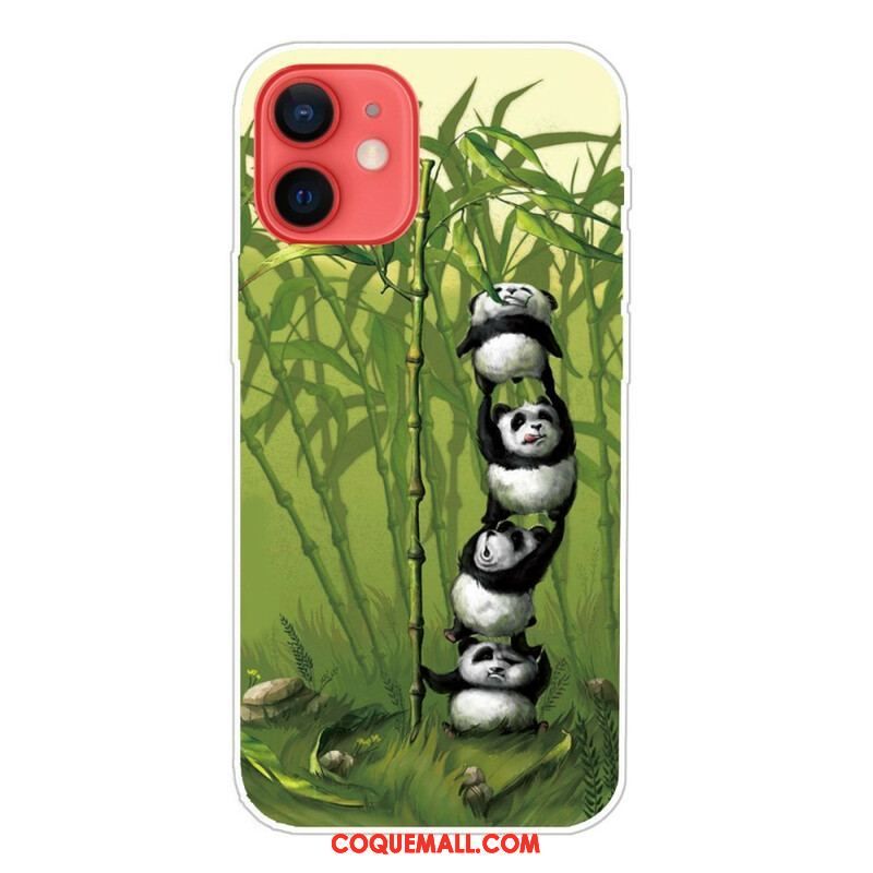 Coque iPhone 13 Mini Tas de Pandas