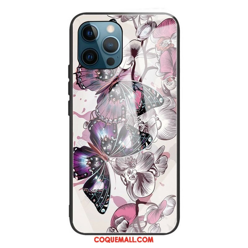 Coque iPhone 13 Pro Max Verre Trempé Variation Papillons