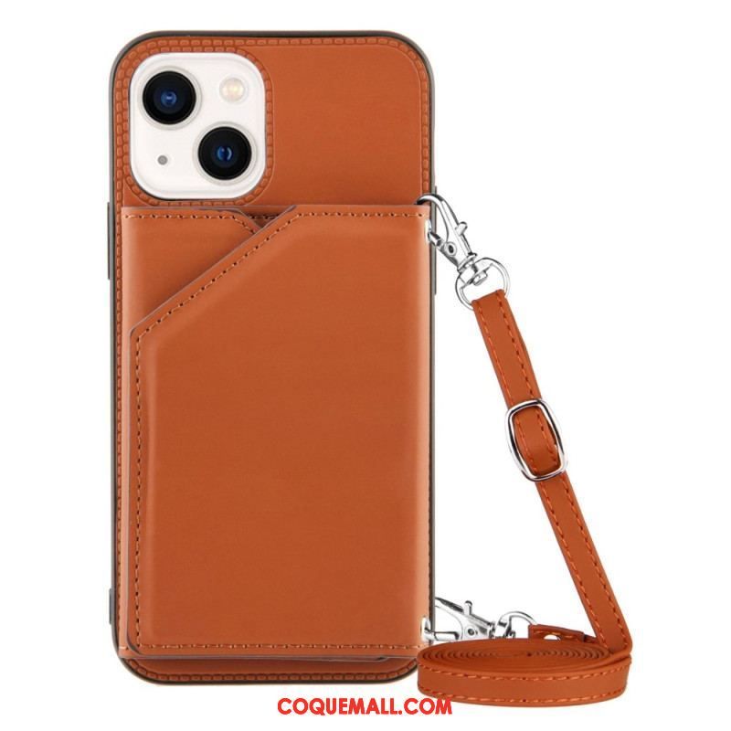 Coque iPhone 14 Bandoulière Porte-cartes