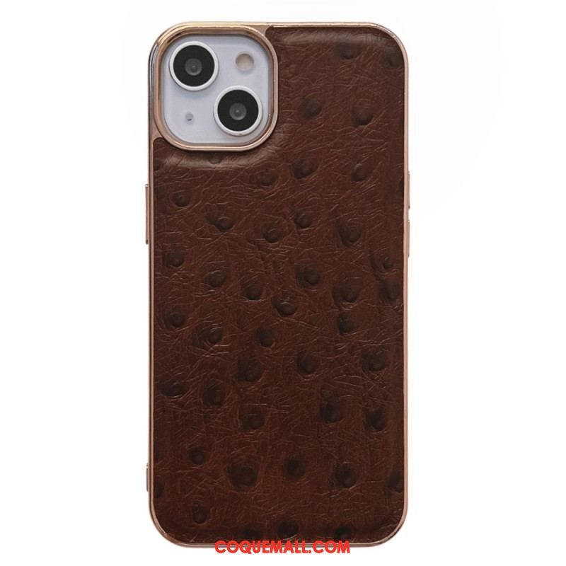 Coque iPhone 14 Cuir Véritable Texturé