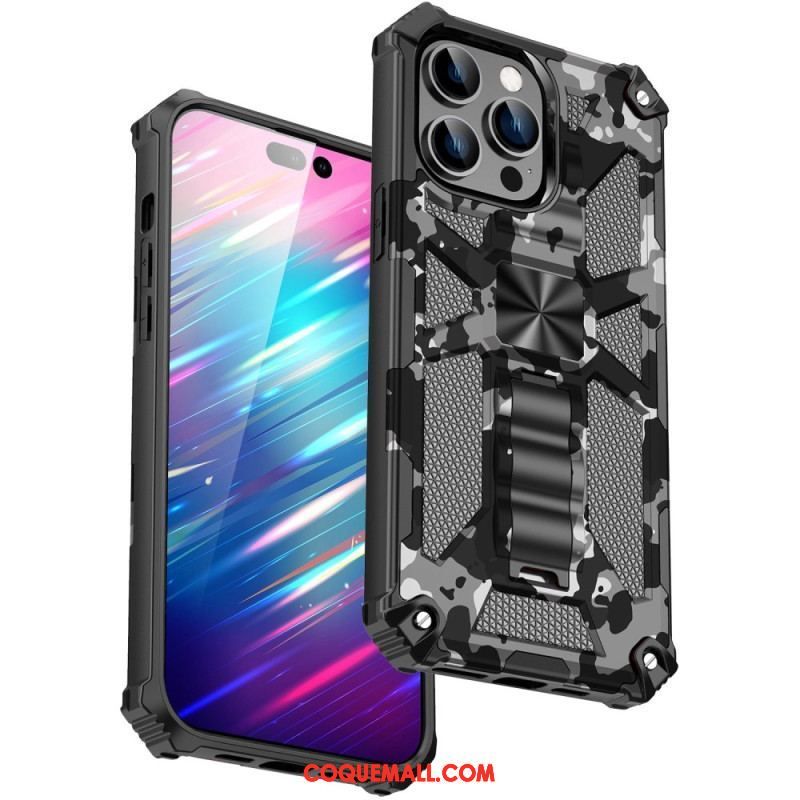 Coque iPhone 14 Pro Camouflage Support Amovible