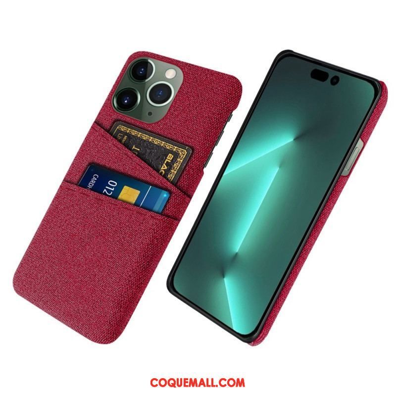 Coque iPhone 14 Pro Max Porte-Cartes Tissu