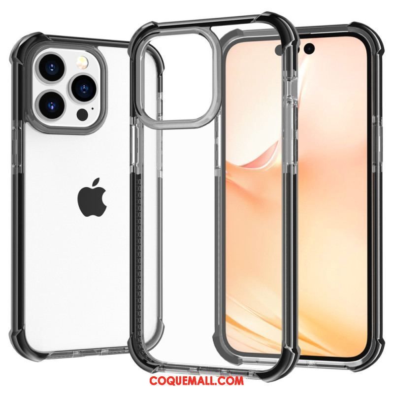 Coque iPhone 14 Pro Max Transparente Rebords Colorés